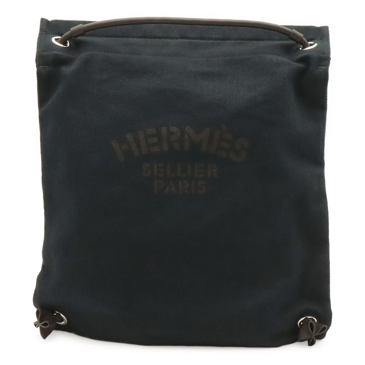 HERMES エルメス サック アリーヌ リュックサック バックパック 2WAY ショルダーバッグ トワルシェブロン レザー ブラック ブラウン K刻印 56,880円