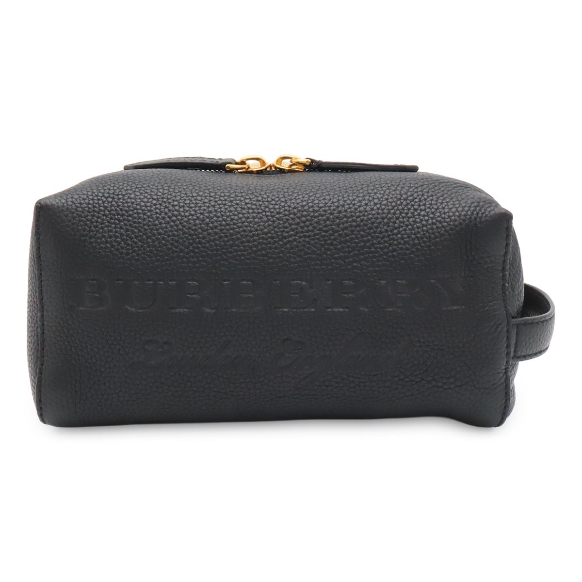 BURBERRY バーバリー ロゴ セカンドバッグ クラッチバッグ レザー ブラック 黒 メンズ 紳士用 ゴールド金具