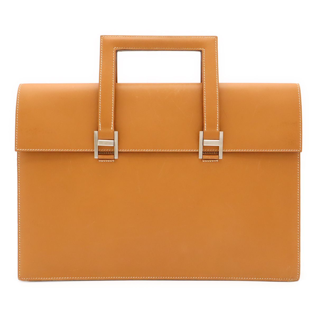 HERMES エルメス 365 PM ビジネスバッグ ブリーフケース 書類カバン タブレットケース レザー ライトブラウン ゴールド金具 □J刻印
