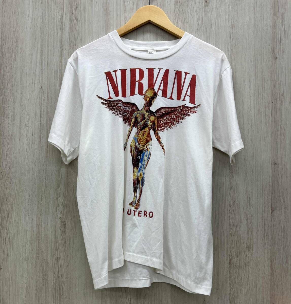 NIRVANA IN UTERO TOUR WHITE SHORT SLEEVE TEE SHIRT ニルヴァーナ ユーテロ ツアー 半袖 T シャツ ホワイト 藤沢大庭店