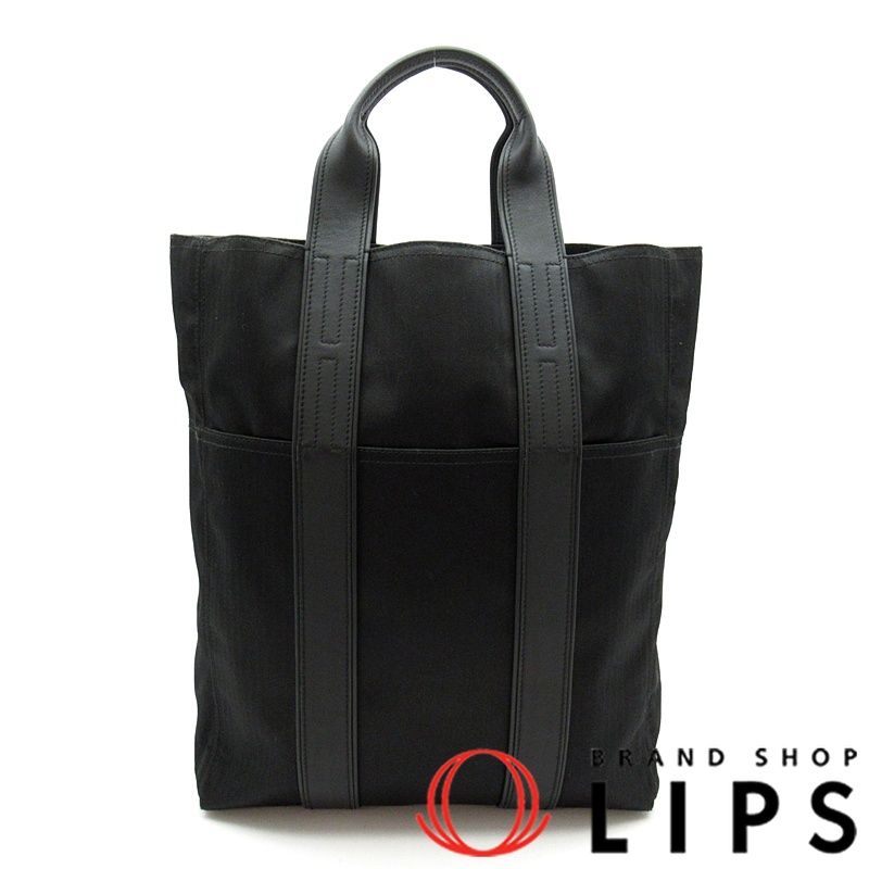 エルメス アカプルコ カバスMM トワルシェブロン/ヴォーグミ レディース トートバッグ ブラック 美品 【中古】