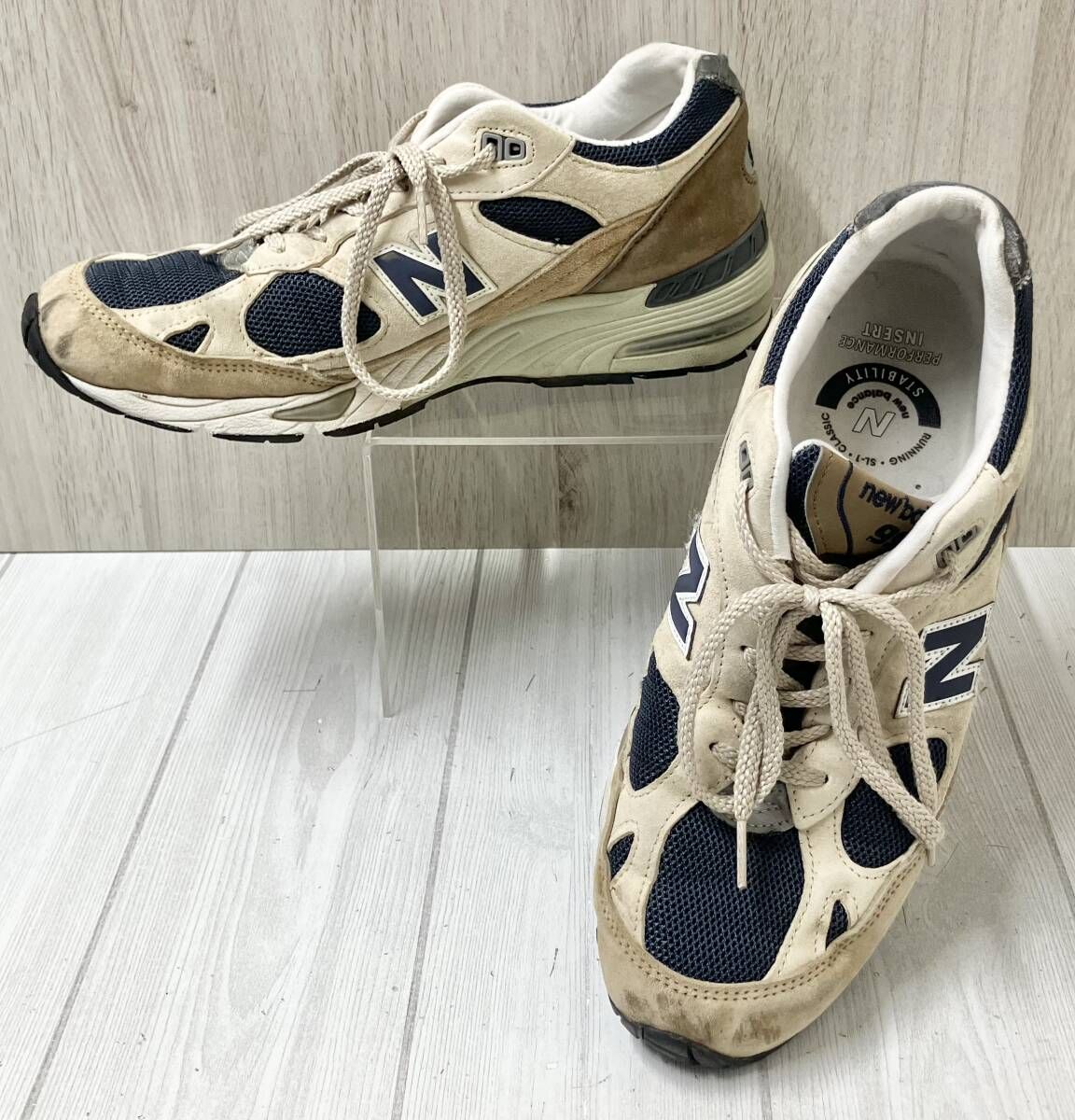 New Balance M991 SBN New Balance US9 UK 8.5 Approx. 27.5 cm Low Top Sneakers Condition Consideration ENG Beige Navy Shoes Mens