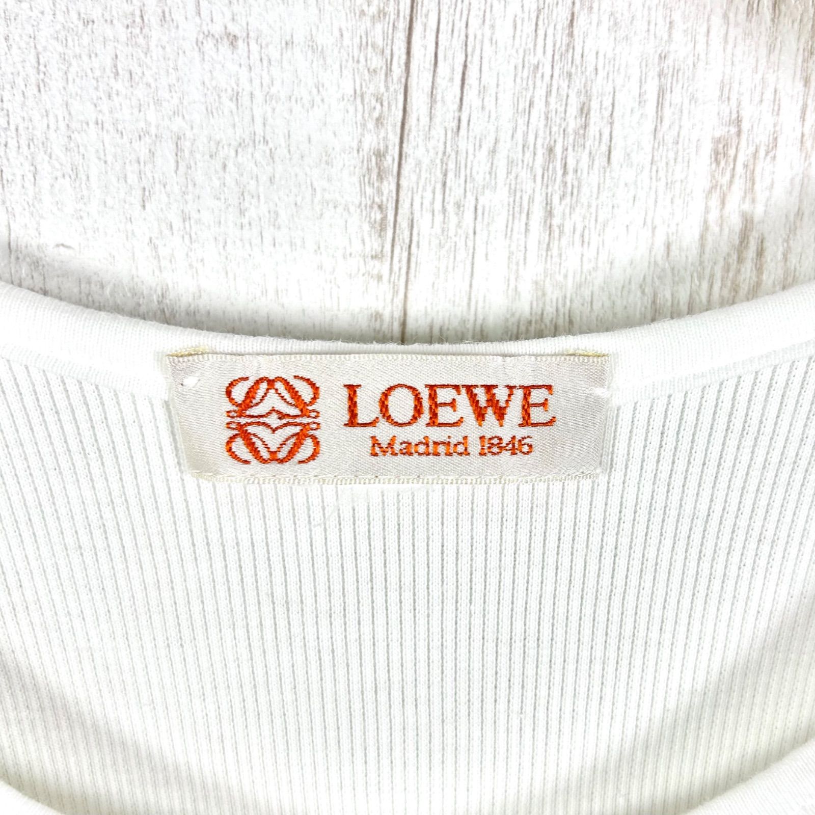 80s LOEWE ヴィンテージ ロエベ ロゴ金ボタン リブタンクトップ 
