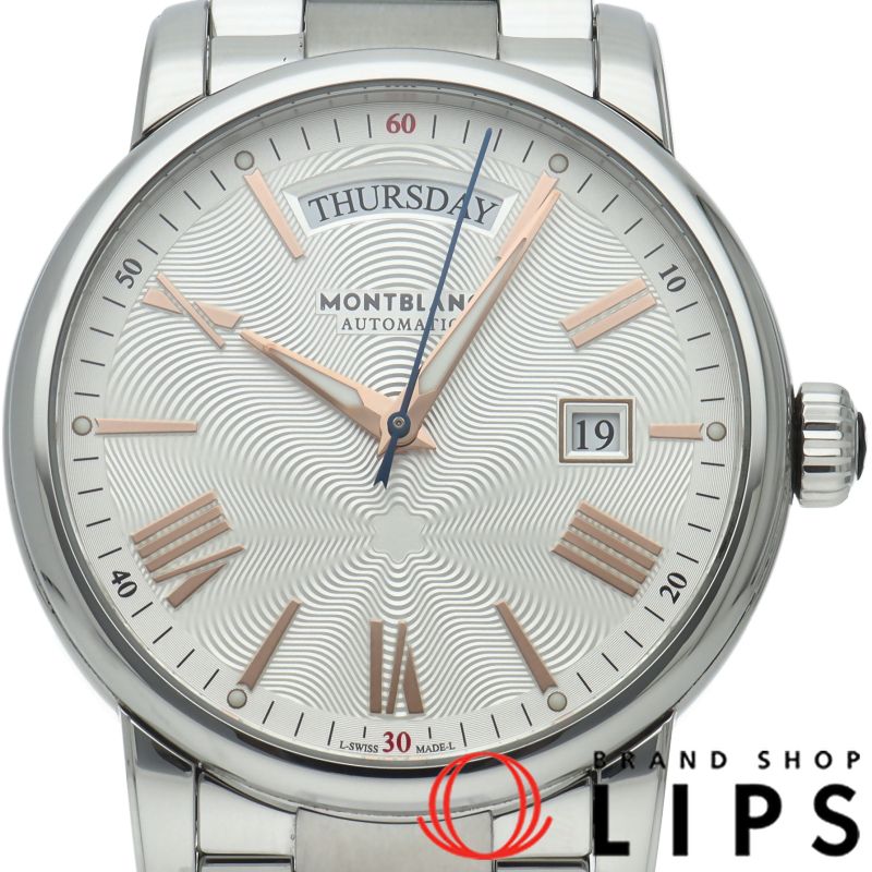 モンブラン 4810 デイデイト ウォッチ 40.5mm 114854 SS メンズ時計 シルバー 仕上げ済 美品 【中古】