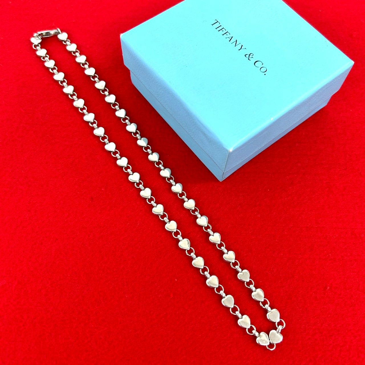 Tiffany & Co. 925 シルバー パフハート ネックレス チョーカー ☆美品 