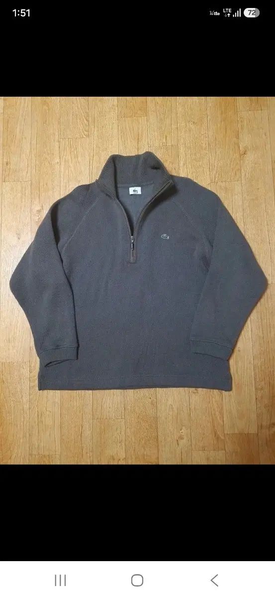 (ほぼ新品 正規品 Made in Japan) LACOSTE ラコステ ルーズフィット フリース起毛 機能性 ハーフジップ ポロTシャツ 105 110