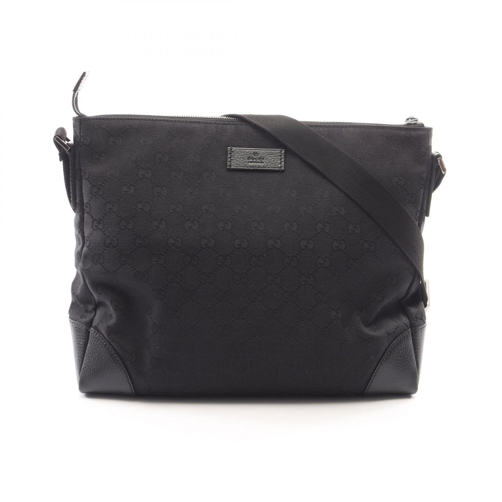 グッチ GUCCI ショルダーバッグ GGキャンバス 110054 ブラック キャンバス レザー ショルダーバッグ ユニセックス Used A