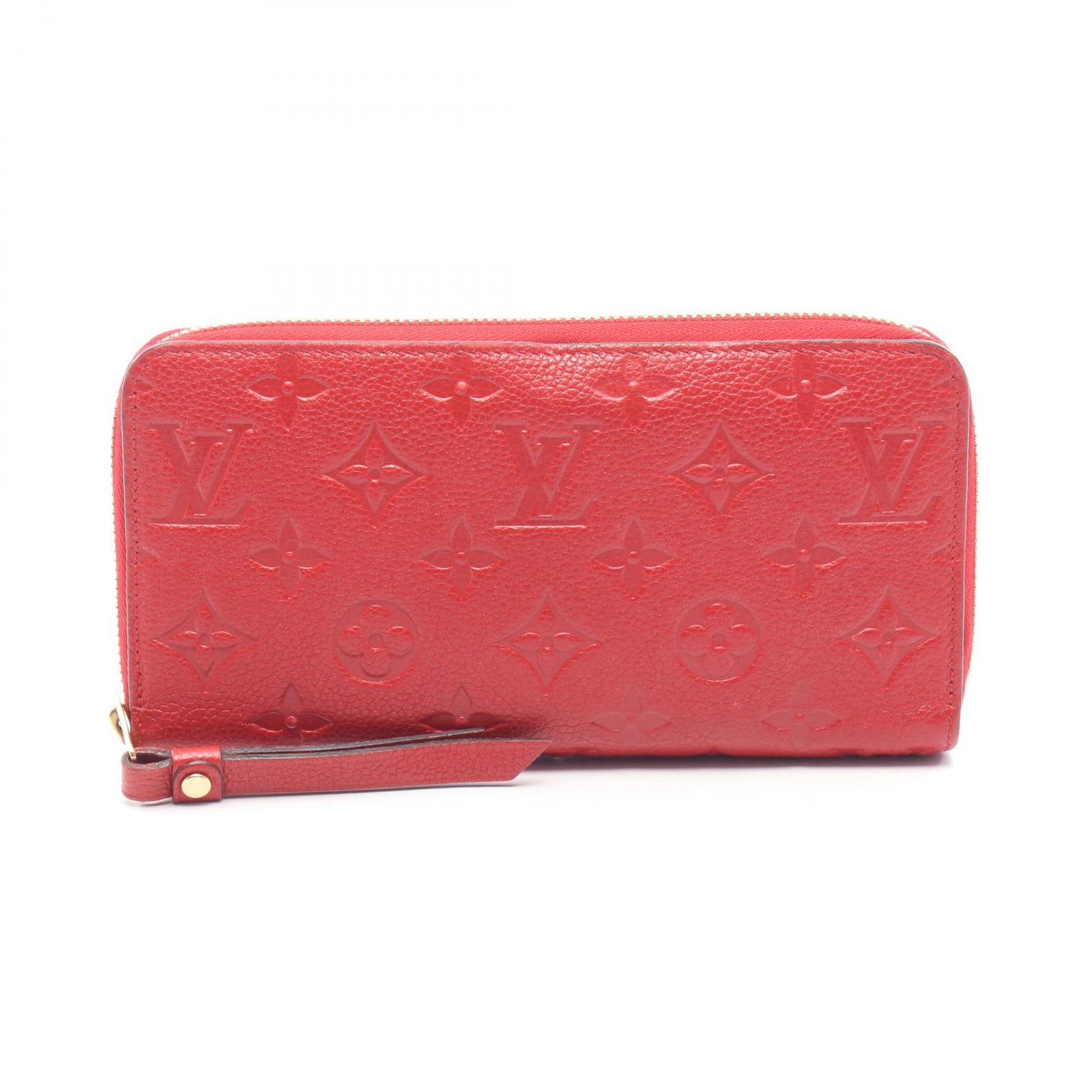 ルイ・ヴィトン LOUIS VUITTON ラウンド長財布 ジッピーウォレット M63691 スカーレット レザー ジッピー・ウォレット レディース Used B