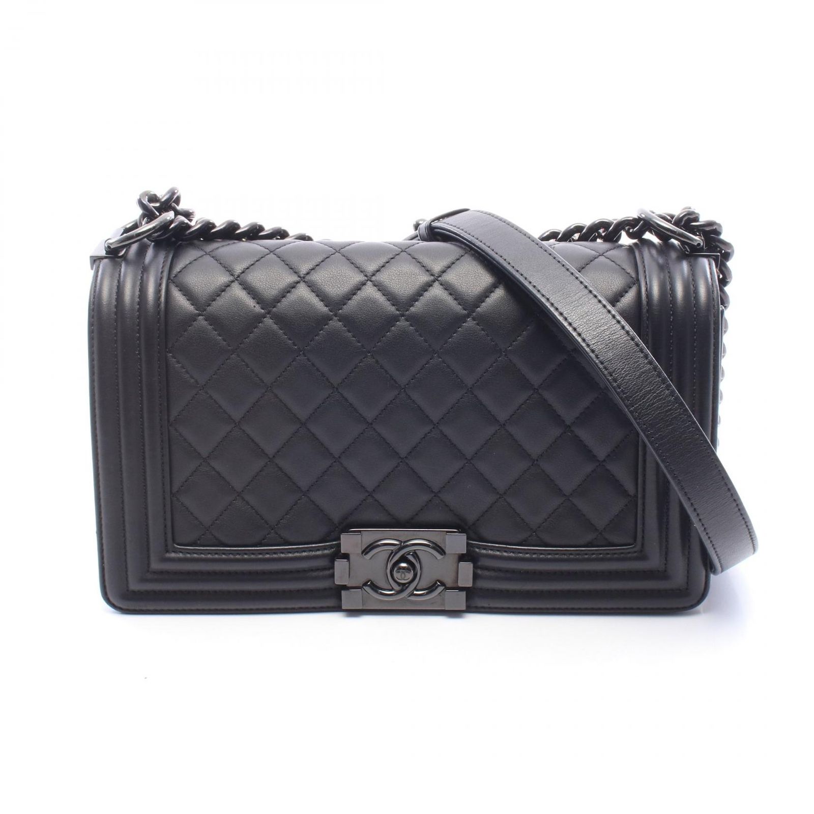 シャネル CHANEL ショルダーバッグ ボーイシャネル A67086 ブラック レザー ボーイシャネル チェーンショルダー レディース Used A 324,360円