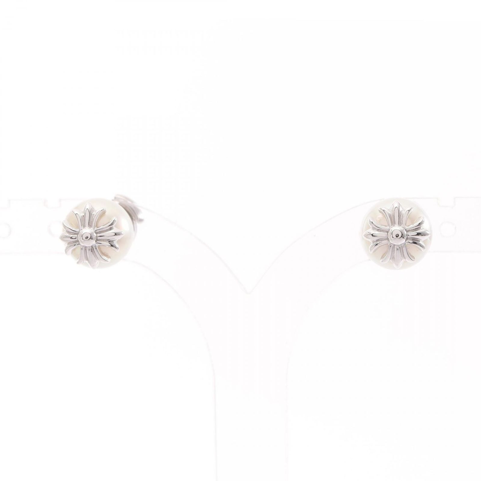 クロムハーツ CHROME HEARTS ピアス Chrome Hearts × MIKIMOTO CHプラス K18WG（ホワイトゴールド） クロムハーツ×ミキモト パールピアス レディース Used A