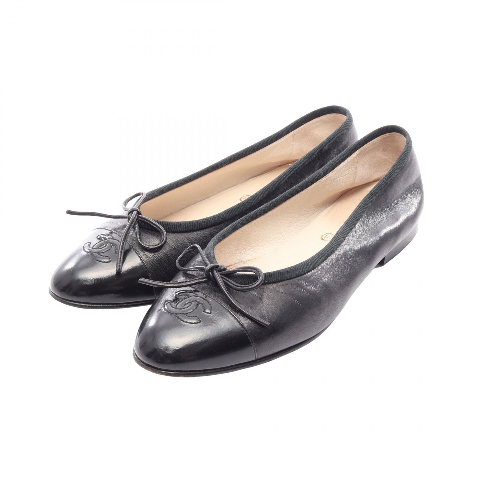 シャネル CHANEL パンプス ココマーク BK レザー バレエシューズ レディース Used B 58,190円