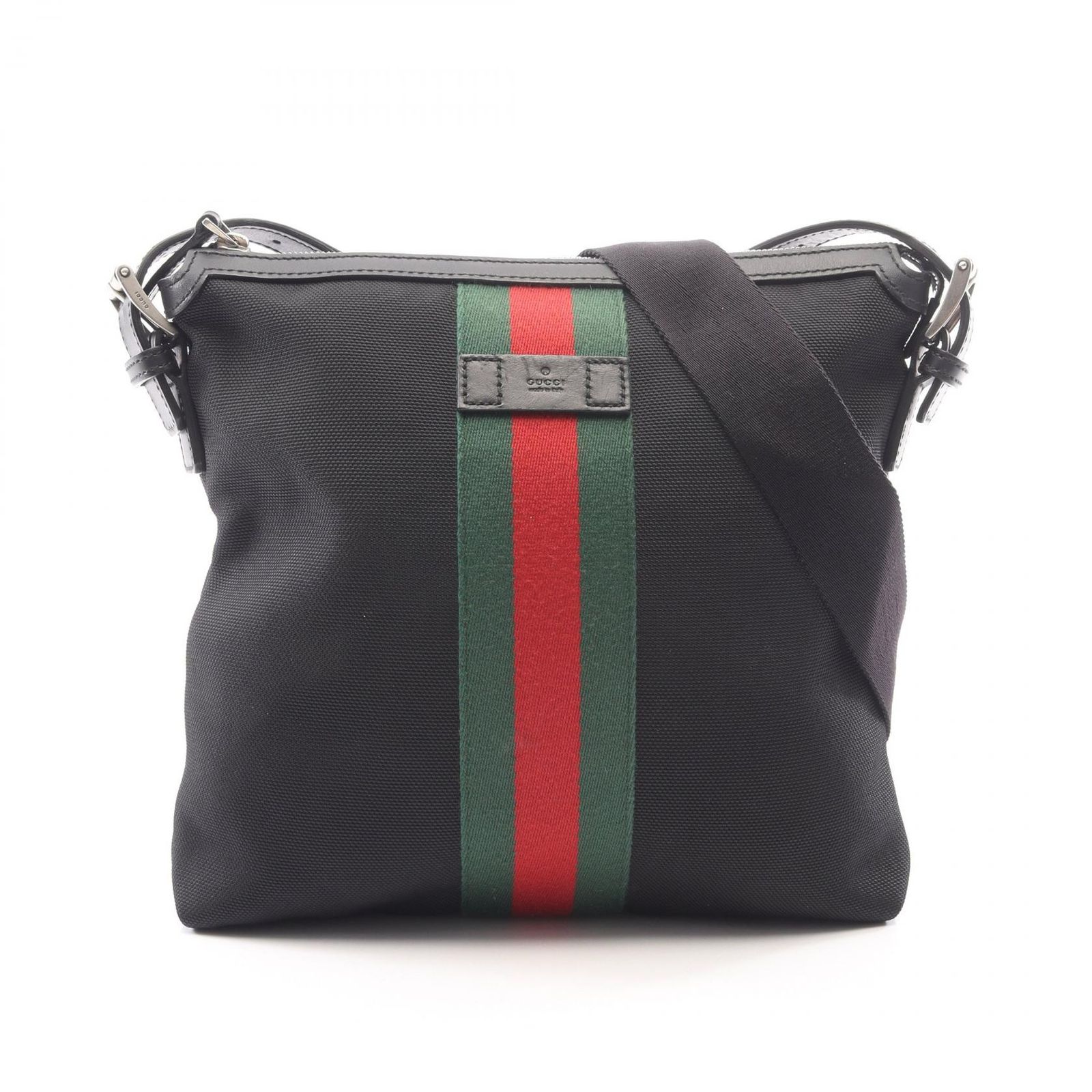 グッチ GUCCI ショルダーバッグ ウェブ GGスプリーム メッセンジャー シェリー 387111 ブラック/グリーン/レッド レザー シェリーライン ショルダーバッグ ユニセックス