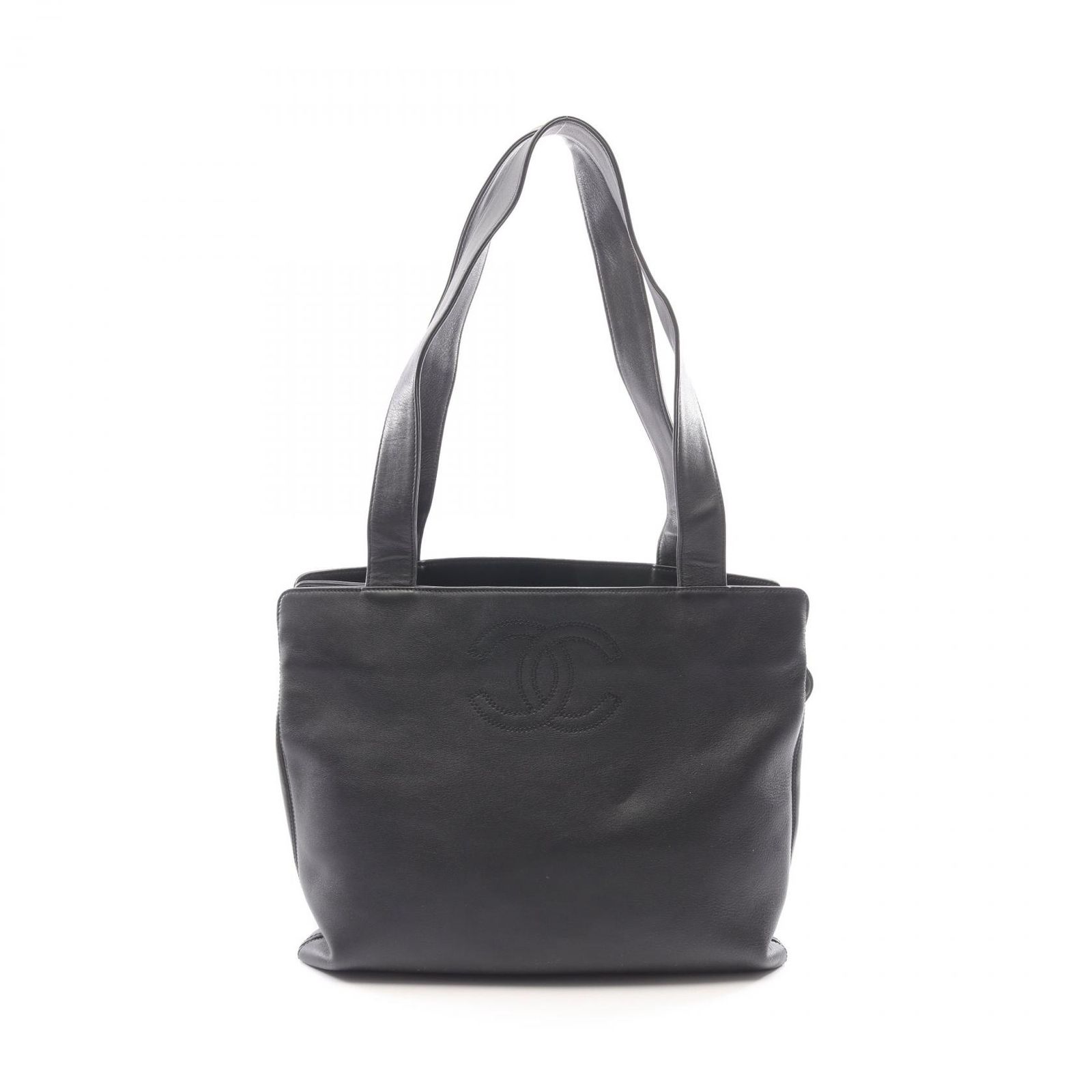 シャネル CHANEL トートバッグ ココマーク A14305 ブラック ラムスキン(羊革) ココマーク ショルダートート レディース Used A