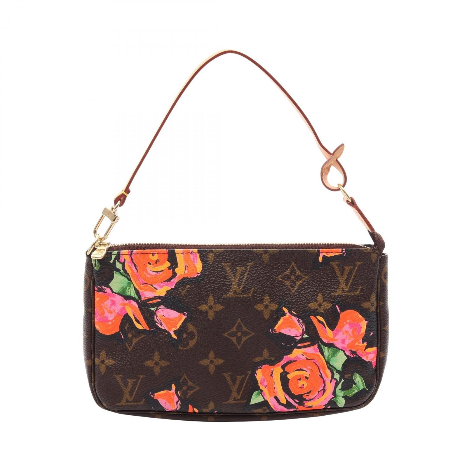 ルイ・ヴィトン LOUIS VUITTON ハンドバッグ ポシェット アクセソワール モノグラムローズ M48615 PVCコーティングキャンバス レザー ポシェット・アクセソワール