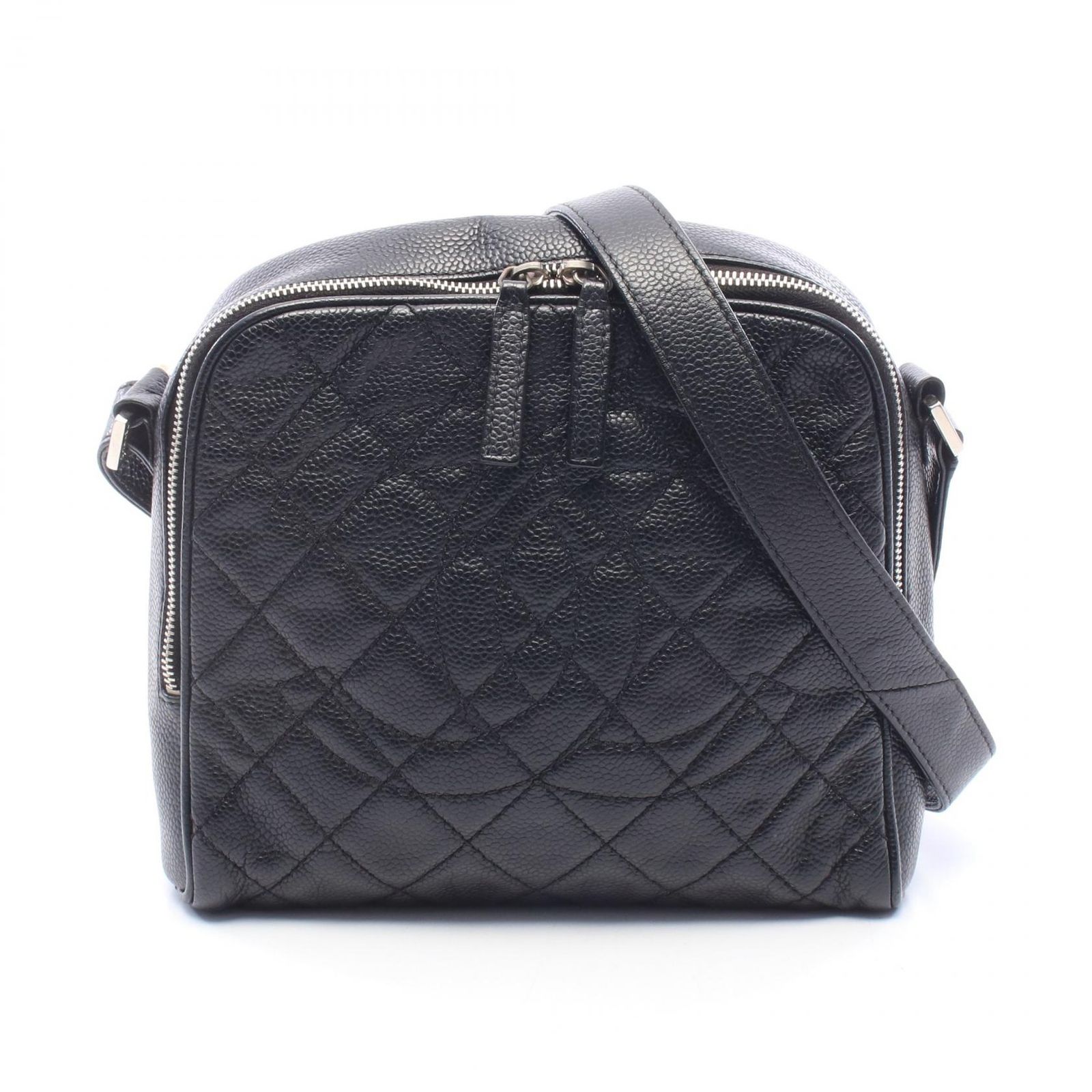 シャネル CHANEL ショルダーバッグ マトラッセ ココマーク ブラック キャビアスキン(グレインドカーフ) マトラッセ ココマーク ショルダーバッグ レディース