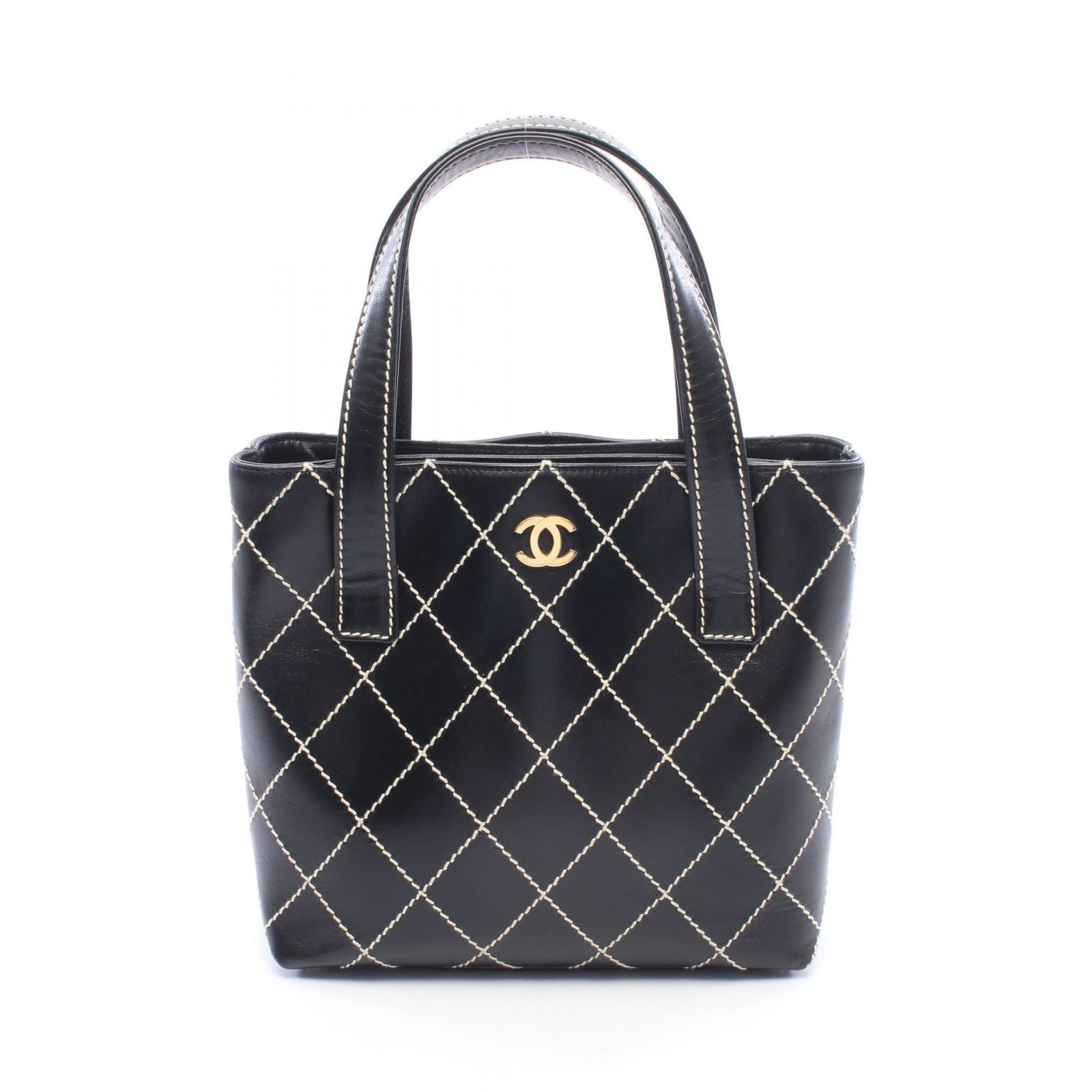 シャネル CHANEL トートバッグ ワイルドステッチ ブラック レザー ワイルドステッチ トートバッグ レディース Used A 194,900円