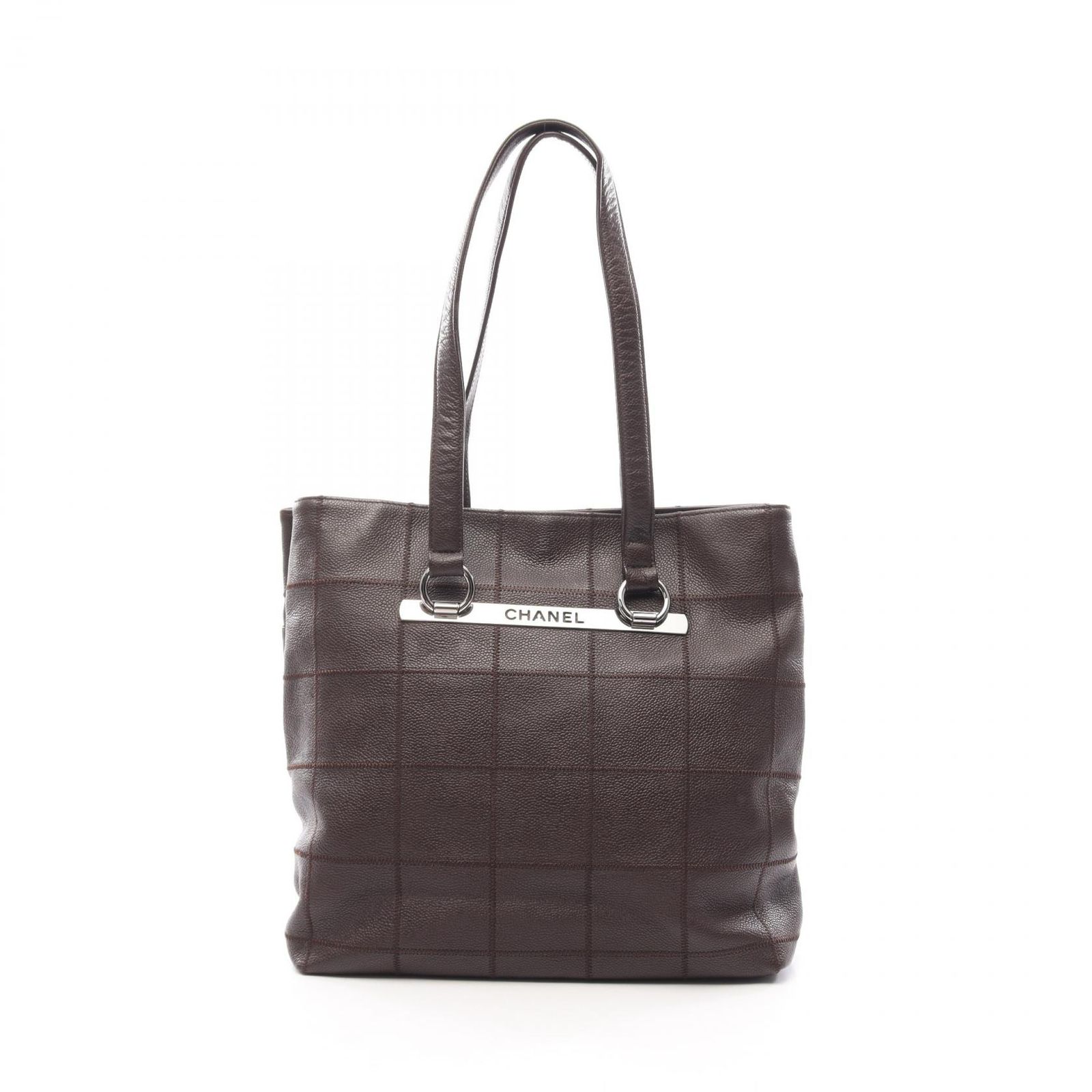 シャネル CHANEL トートバッグ チョコバー ダークブラウン キャビアスキン(グレインドカーフ) チョコバー ショルダートート レディース Used A