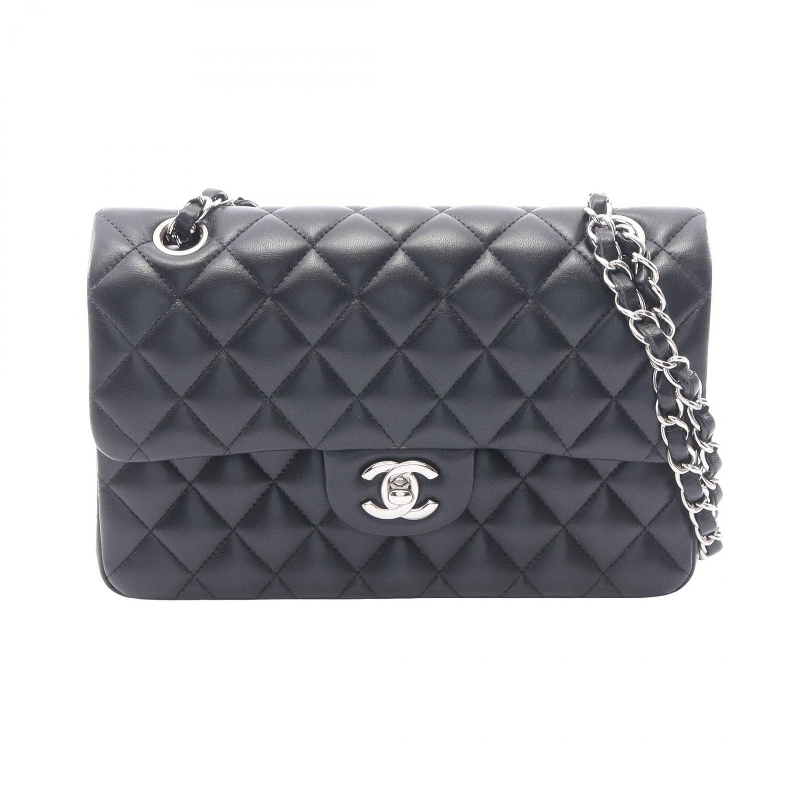 シャネル CHANEL ショルダーバッグ マトラッセ Wフラップ ブラック ラムスキン（羊革） マトラッセ Wフラップ チェーンショルダー レディース Used A 484,320円