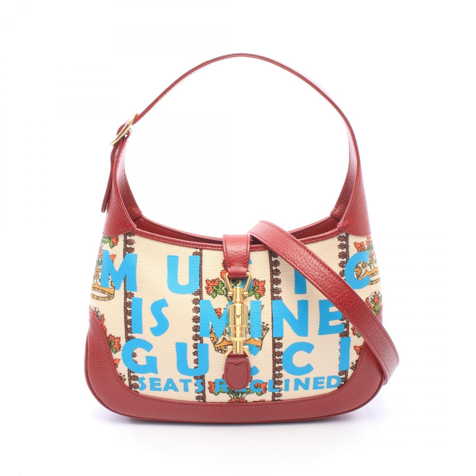 グッチ GUCCI ショルダーバッグ ニュージャッキー 1961 クラウン 636706 アイボリー/レッド/マルチ キャンバス レザー ジャッキー 1961 クラウン レディース Used A