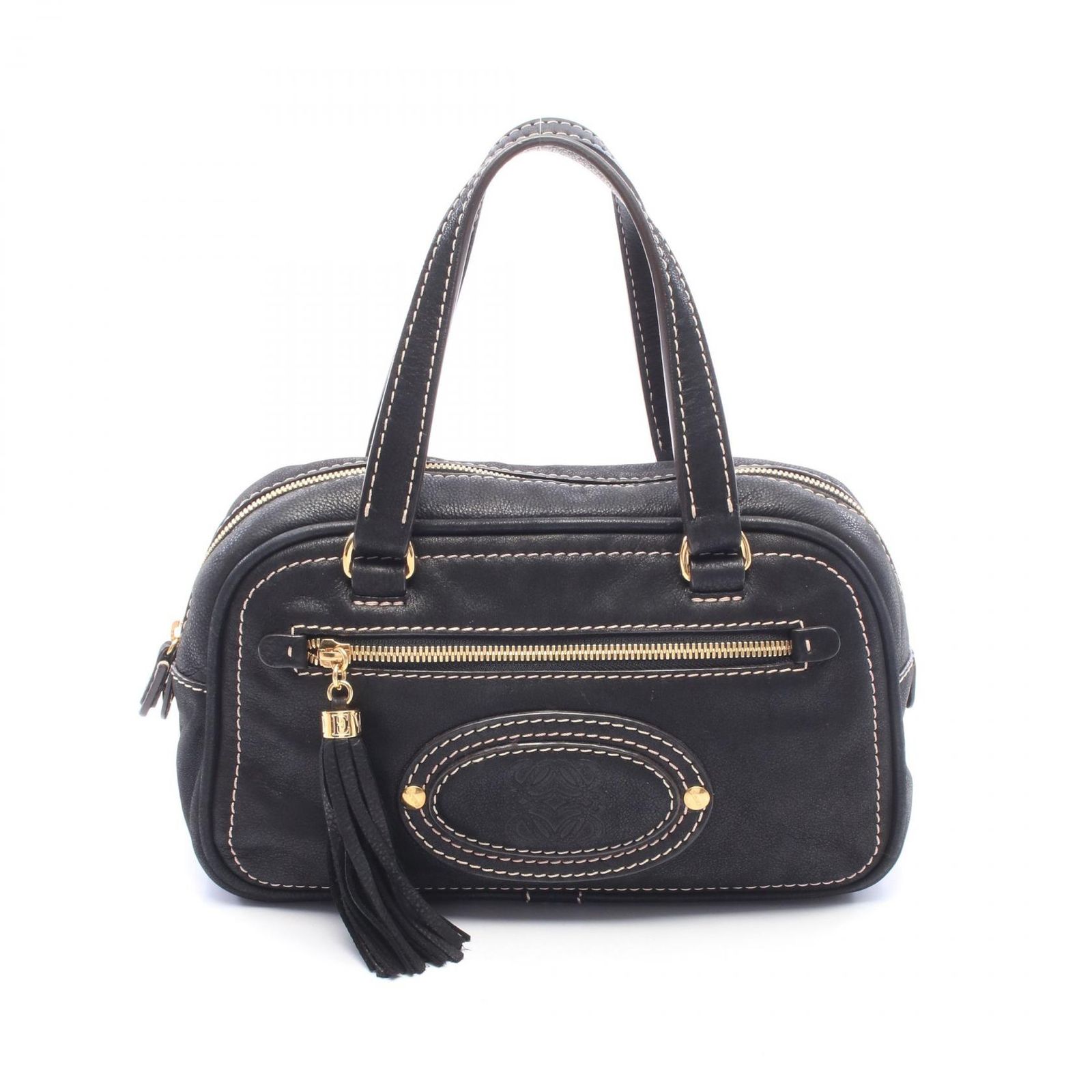 ロエベ LOEWE ハンドバッグ マドリード アナグラム タッセル ブラック 
