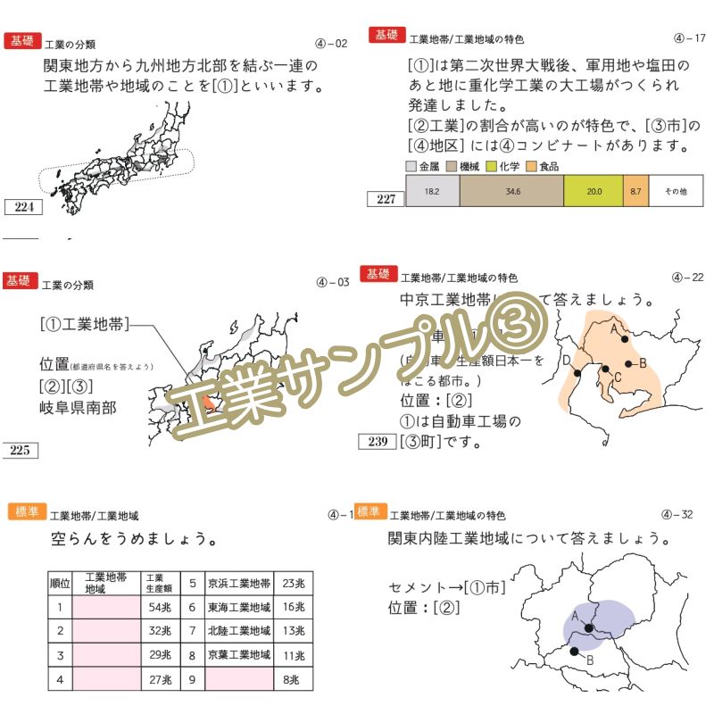 中学受験 暗記カード 極める地理(分野別) サピックス コアプラス 予習
