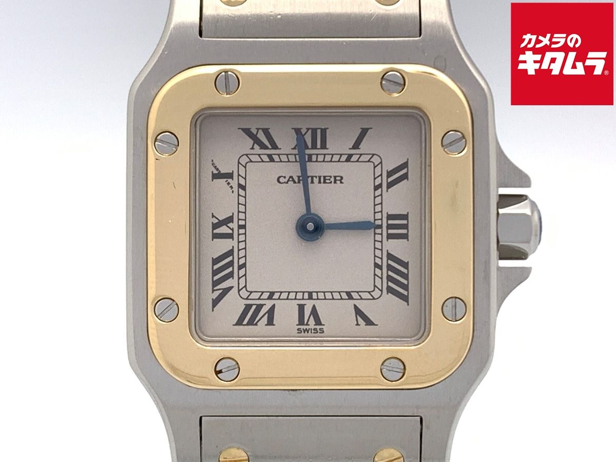 【中古】 【良品】 カルティエ サントスガルベ SM ホワイト W20012C4 ステンレススティール/イエローゴールド
