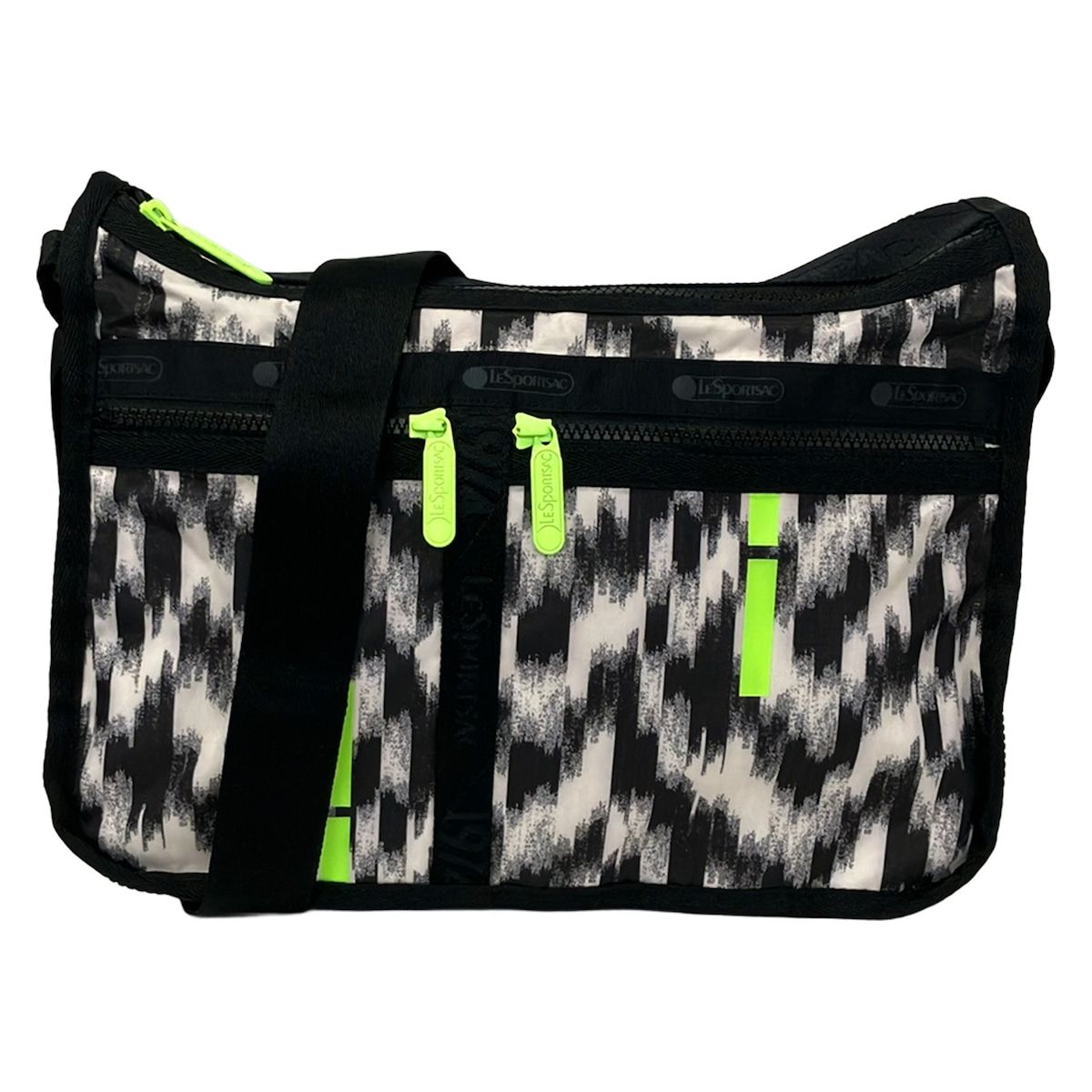 LESPORTSAC(レスポートサック) ショルダーバッグ美品 - 黒×アイボリー×イエローグリーン 1974