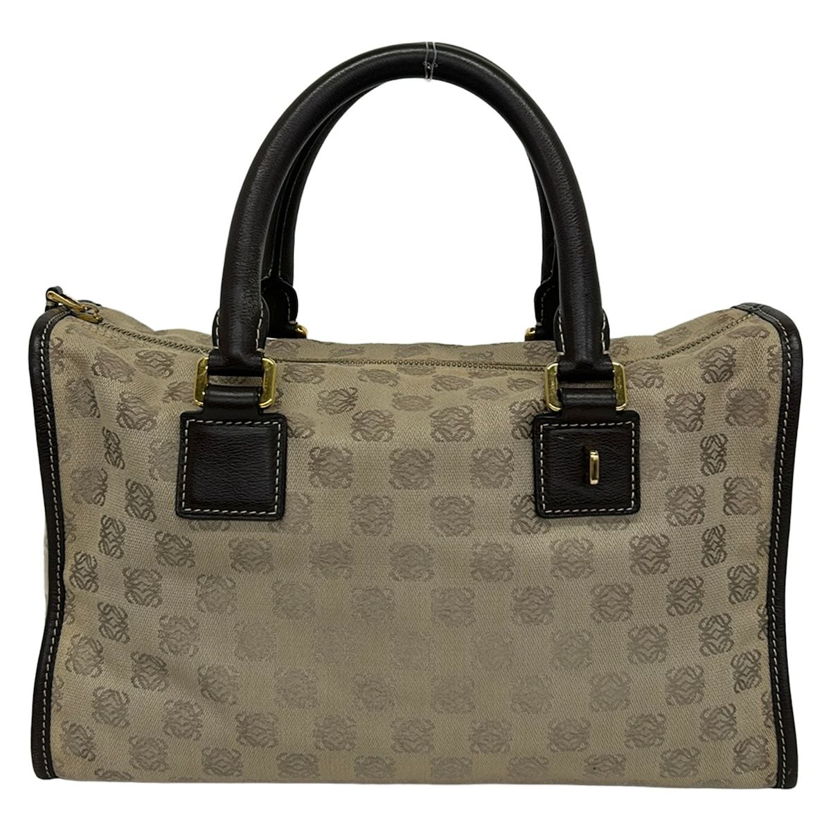 LOEWE(ロエベ) ハンドバッグ - ベージュ×カーキ×ダークブラウン レザー
