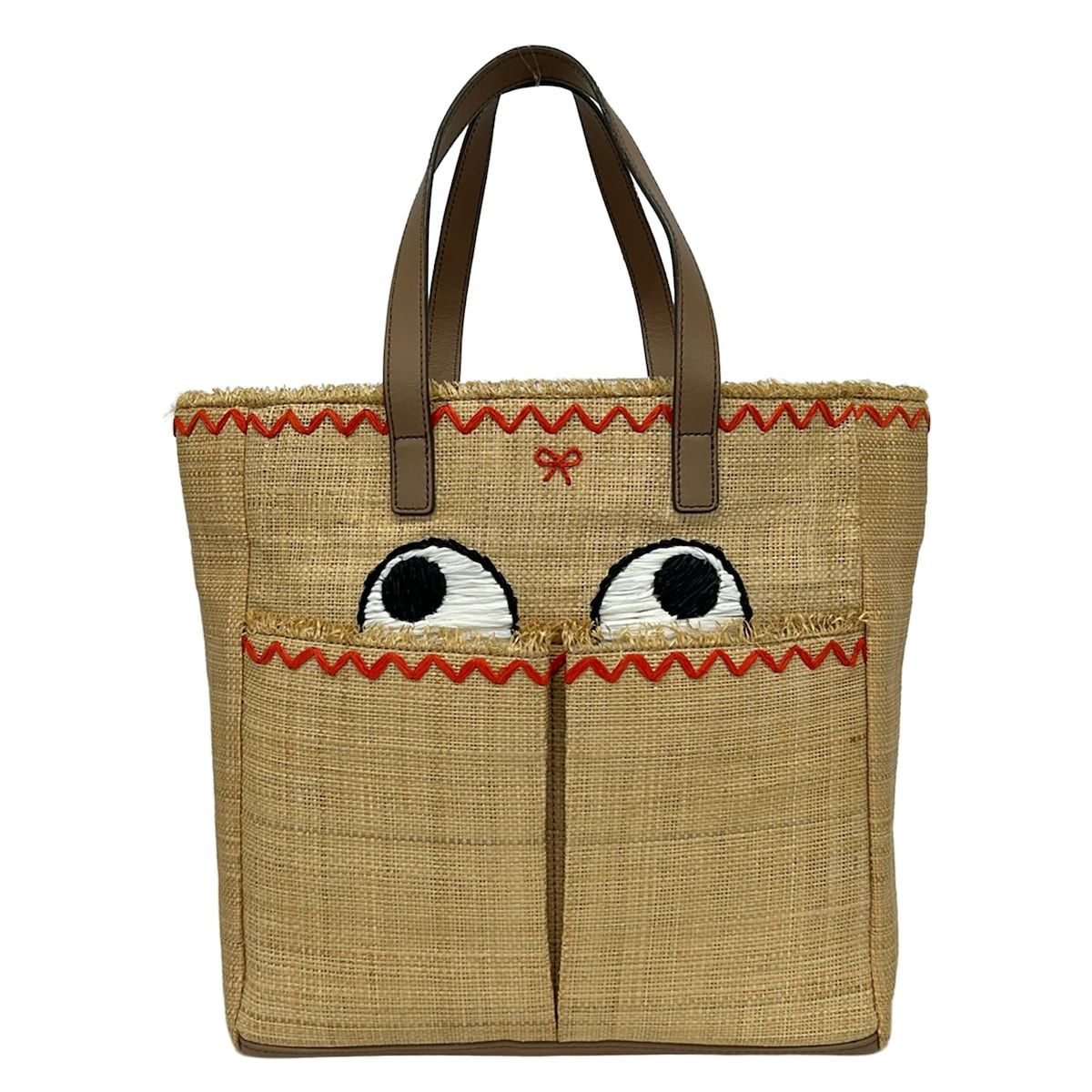 Anya Hindmarch(アニヤハインドマーチ) トートバッグ アイズ ライトブラウン×オレンジ×ベージュ レザー