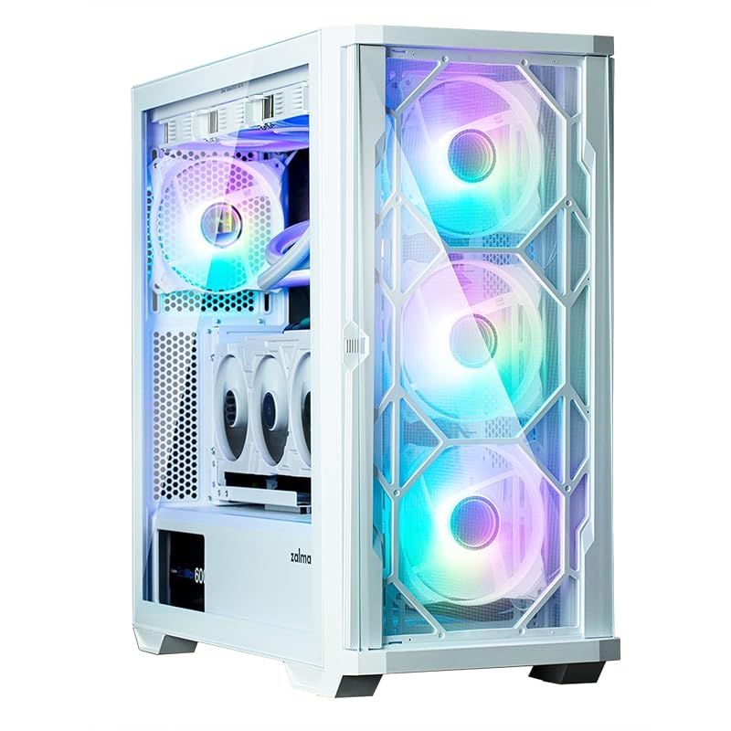 【新品】 ZALMAN Z10 DUO WHITE 120mm ARGBファン4基・GPU縦置きユニット・RGBコントローラー搭載 ミドルタワー ATX PCケース CS8759