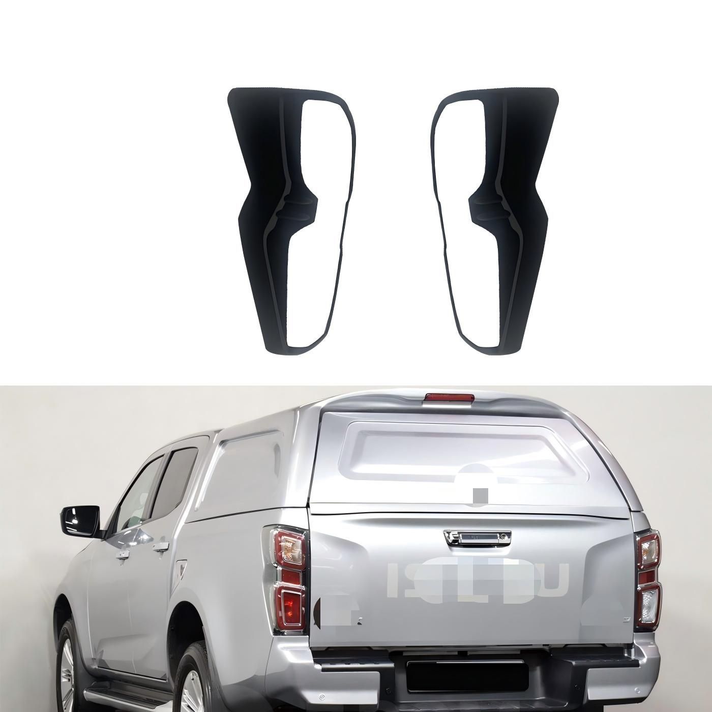 いすゞ D-MAX 2020～2021年対応 テールライトカバー 左右2枚セット マットブラック ABS製 リアまわり 外装アクセントパーツ
