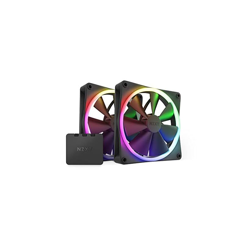 【新品】 NZXT F140RGB 140mm x2 RGBコントローラ付属 ブラック PCケースファン RF-R14DF-B1 FN1767 1