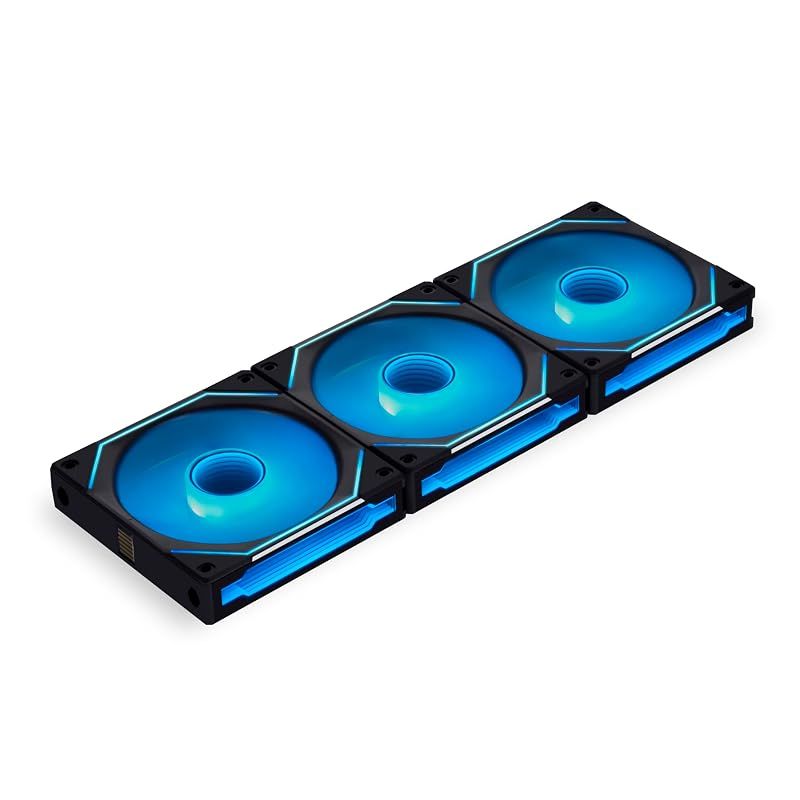 【新品】 LIANLI ケースファン 「UNI FAN」シリーズ UNI FAN SL INFINITY 120 ブラック 3Pack デイジーチェーン リバーシブルケーブルモジュール インフィニティーミラー搭載 日本正規代理店品 1
