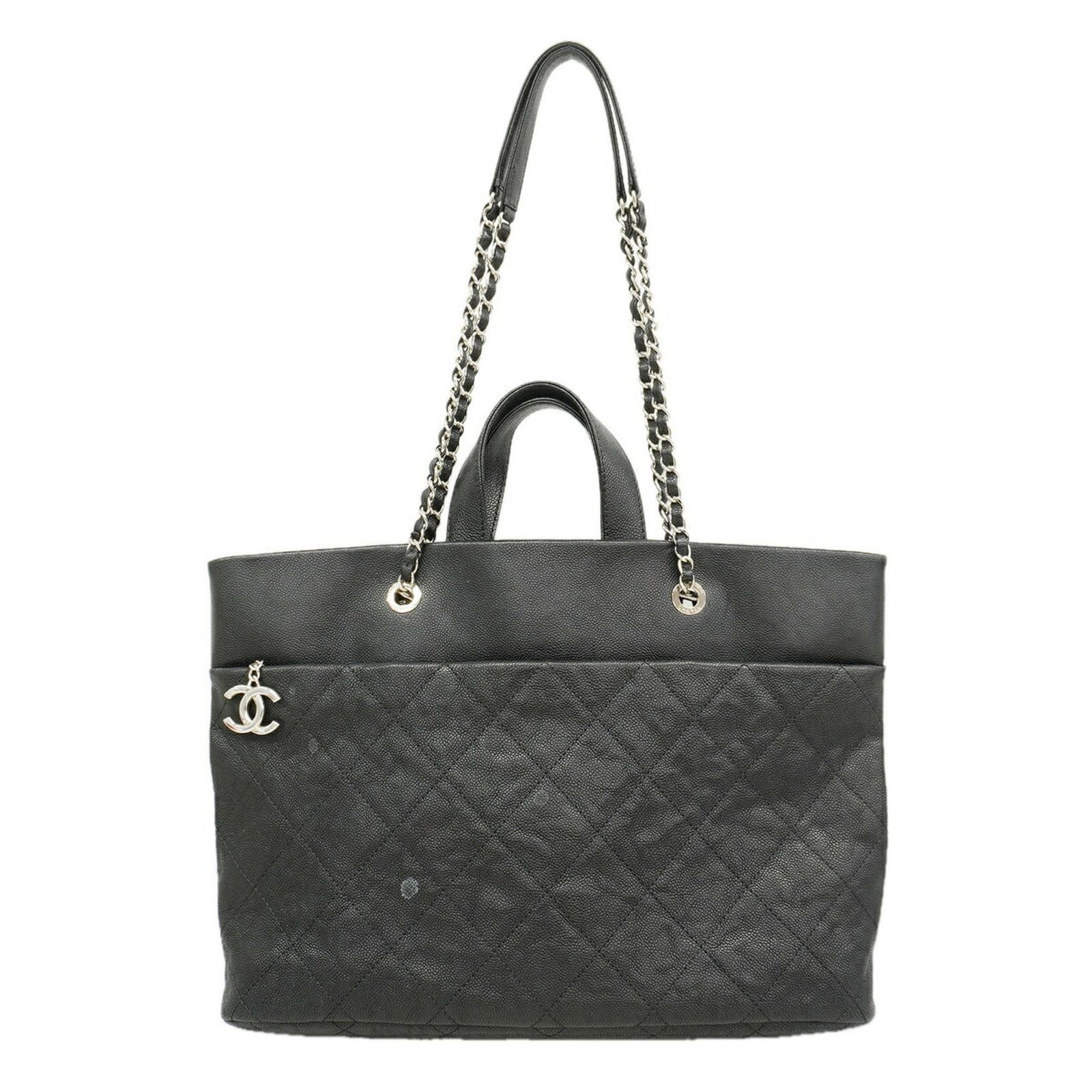 シャネル(Chanel) シャネル トートバッグ・チェーントート マトラッセ キャビアスキン ブラック レディース