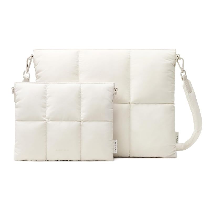 【新品】 Comfyable Puffy Laptop Sleeve 13 Inch 14 Inch, Quilted Puffer Pillow Case with Strap Compatible for MacBook Air 13 M3 2024”,