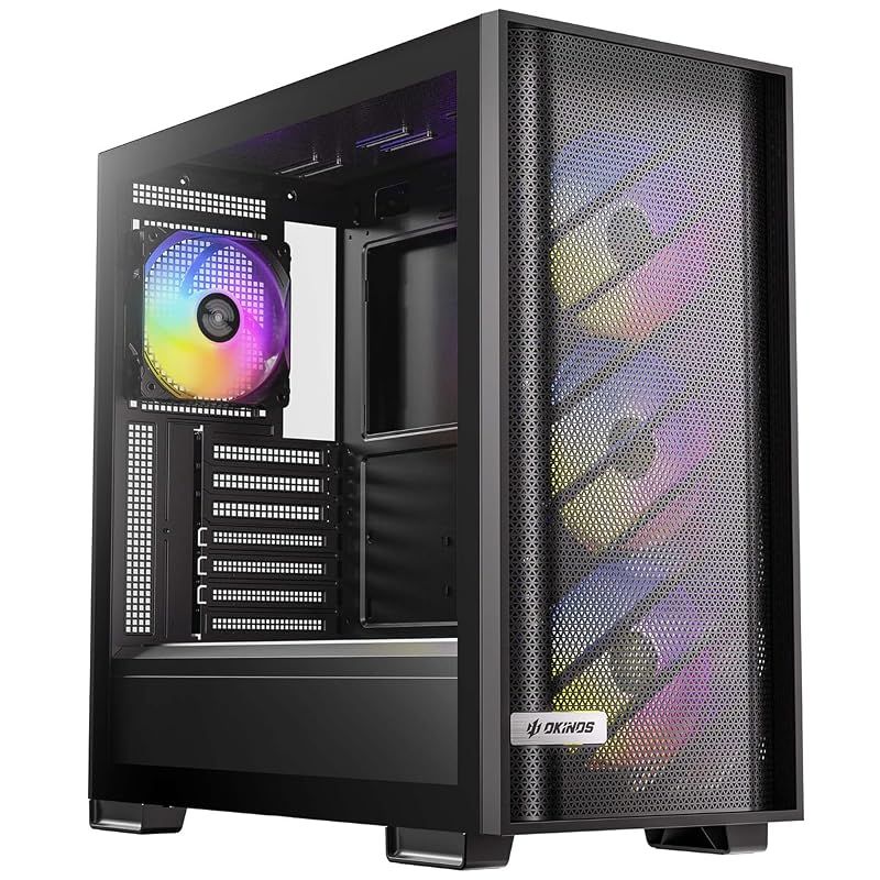【新品】 Okinos PCケース 612 C ARGB ブラック ARGBファン4個を標準搭載したATX対応ミドルタワーPCケース OKINOS 612 C ARGB Mid-Tower Gaming PC Case 8,201円