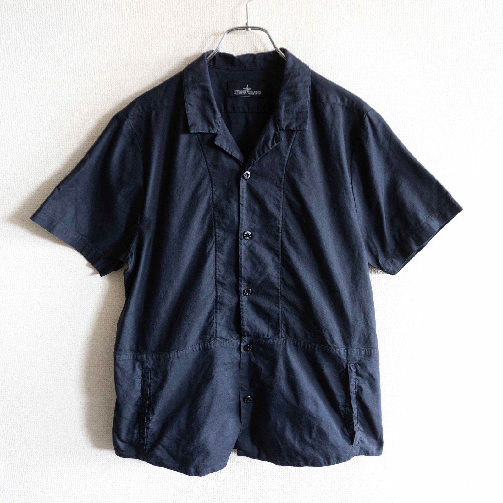 【2014SS】STONE ISLAND SHADOW PROJECT【オープンカラー シャツ】S ストーンアイランド ネイビー 26080385 12,320円
