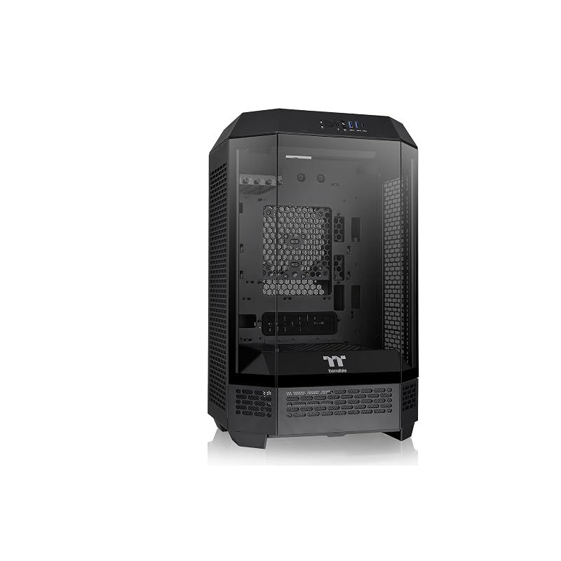 【新品】 Thermaltake The Tower 300 Black 3面強化ガラスパネル採用 八角柱スタイル マイクロタワー Micro-ATX PCケース CA-1Y4-00S1WN-00 CS8881