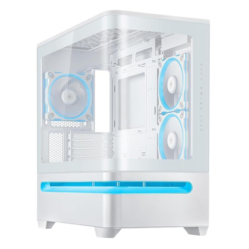 【新品】 ASUS Prime AP202 ARGB Micro-ATX PCケース 湾曲したガラスパネル 420mmまでGPUをサポートPRIME AP202 TG ARGB WHITE 国内正規代理店品 白