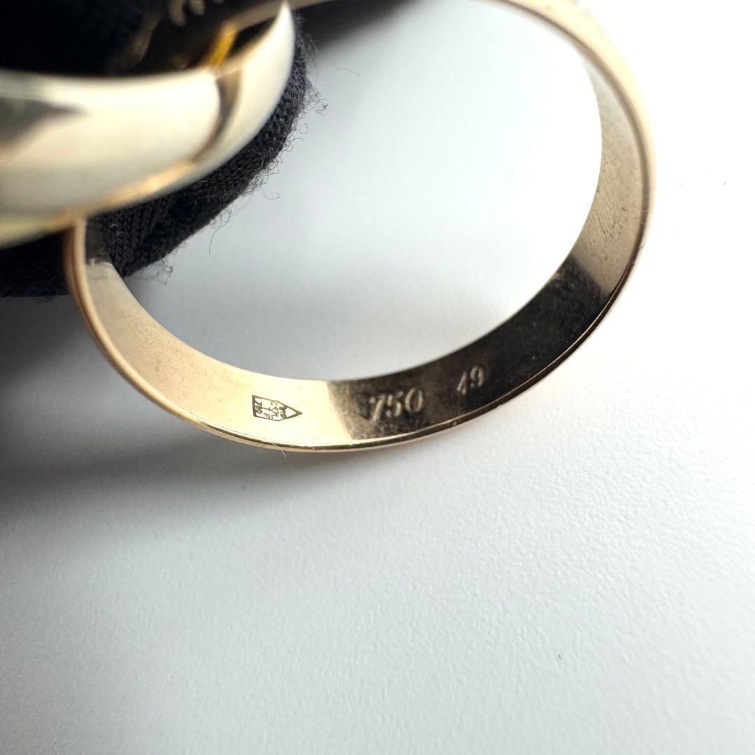 美品 Cartier カルティエ トリニティリング 9号 Au750 クラシック 