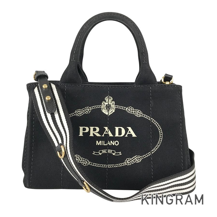 プラダ PRADA カナパ ミニ キャンバス トートバッグ sh【中古】