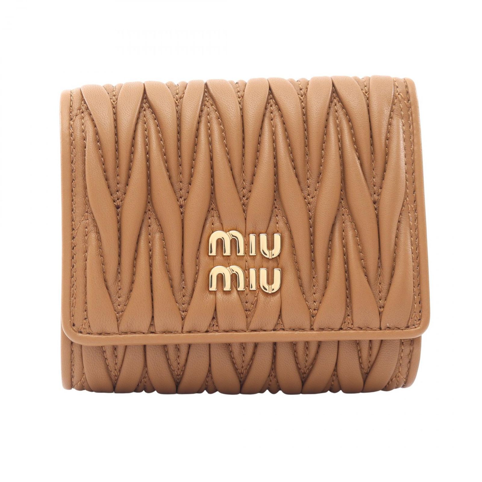 ミュウ ミュウ Miu Miu 三つ折り財布 MATELASSE'MIU マテラッセ 5MH033AFPPF098L レザー 三つ折財布 レディース 新品
