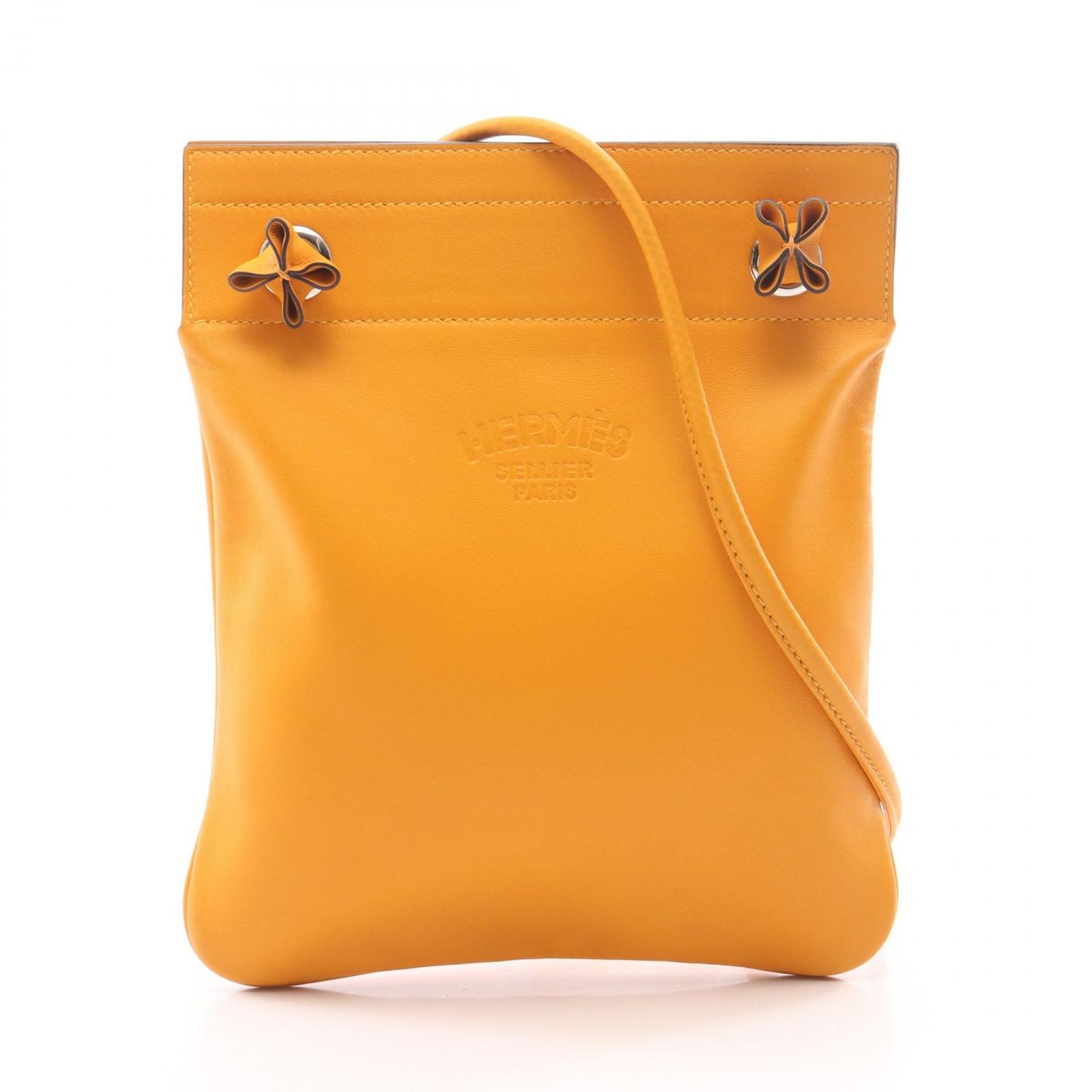 エルメス HERMES ショルダーバッグ サック アリーヌ ミニ 076236CK ムタード レザー サック アリーヌ ミニ ムタード レディース Used A
