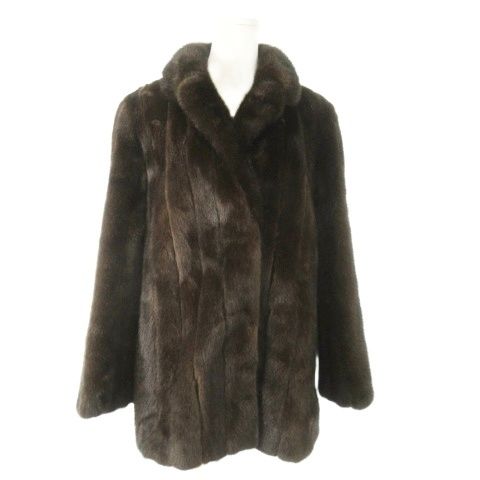 タカギファー TAKAGI FUR ファーコート ショート丈 テーラーカラー ミンク 毛皮 大きいサイズ 13 茶 ブラウン ハーフ丈 長袖 /NP ■GY18 14,839円
