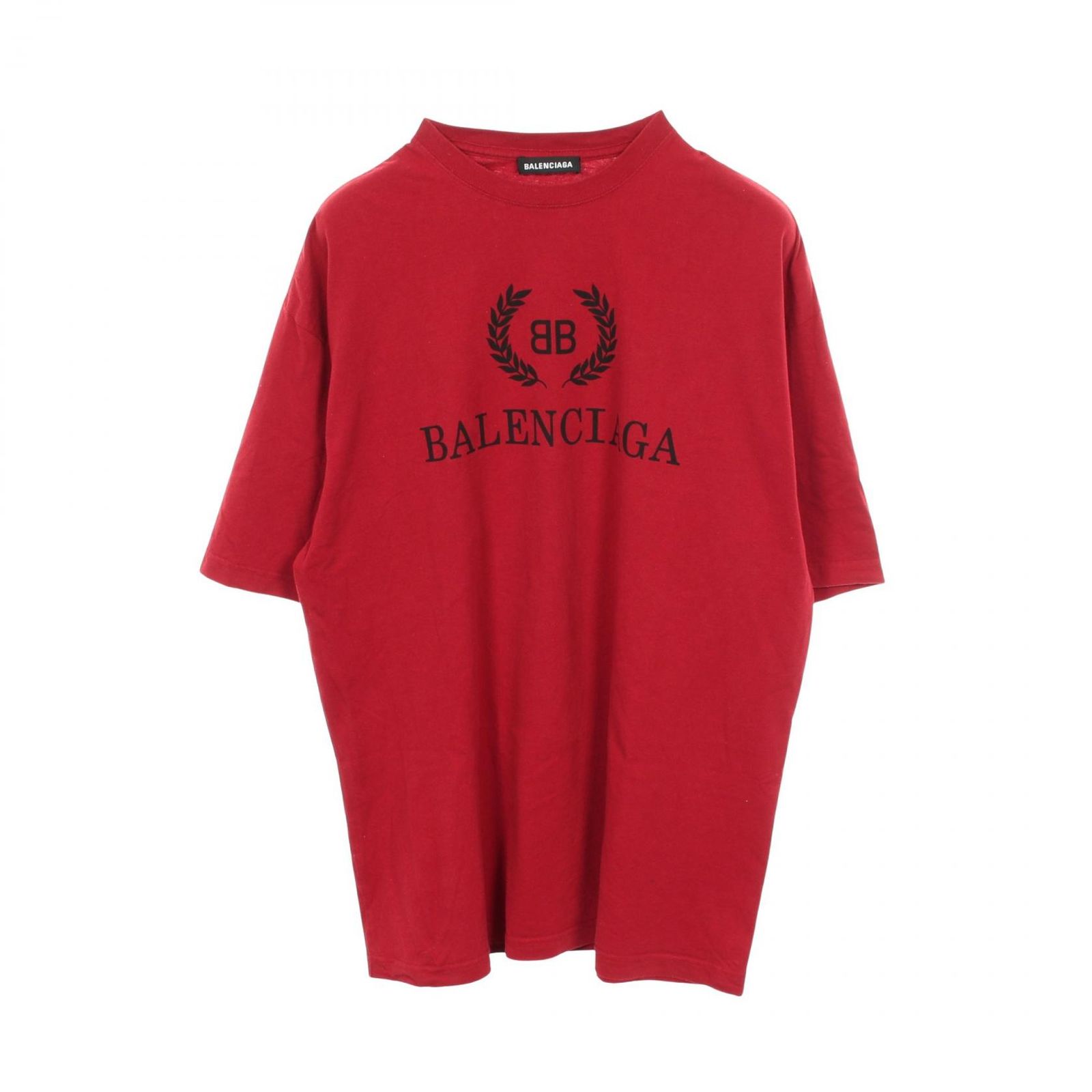 バレンシアガ BALENCIAGA 半袖Tシャツ ロゴプリント クルーネック 556148 コットン BBロゴプリントTシャツ メンズ Used A