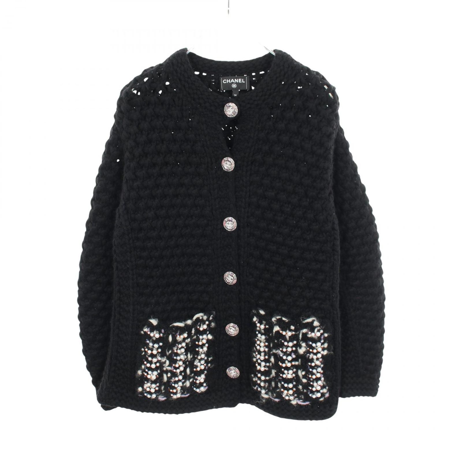 シャネル CHANEL カーディガン ココマーク ビジュー P73103K10476 ウール カーディガン/アンサンブル レディース Used A 184,400円
