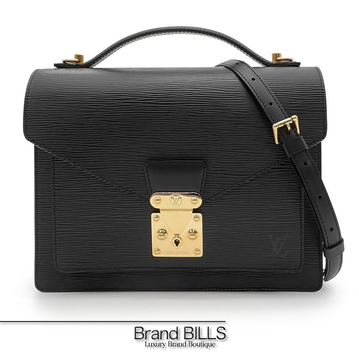 未使用品 LOUIS VUITTON ルイ・ヴィトン モンソー セカンドバッグ ビジネスバッグ M52122 エピレザー ブラック メンズ