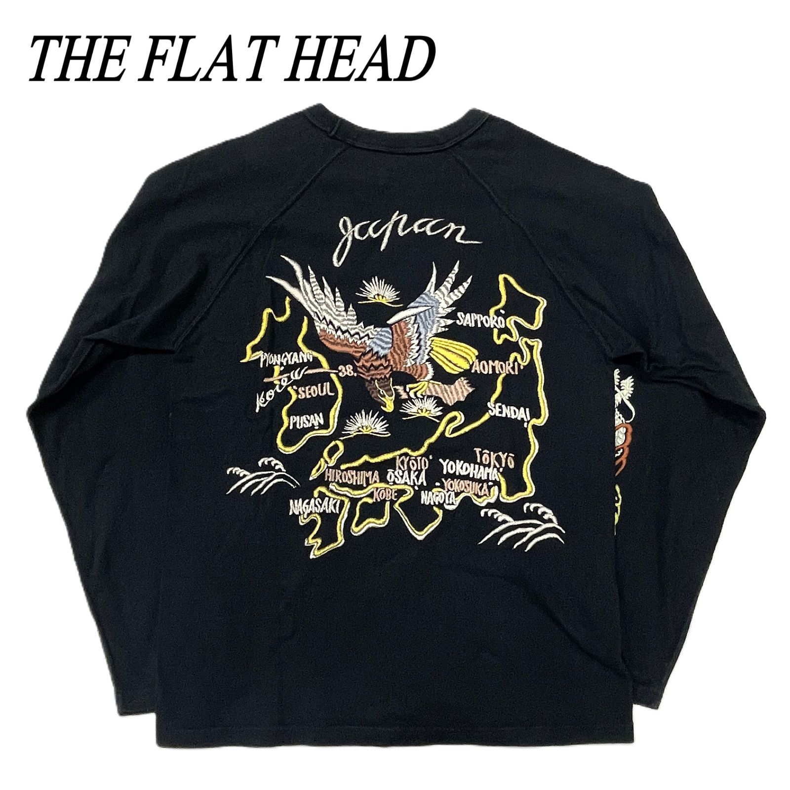 THE FLAT HEAD フラットヘッド ラグラン ロングTシャツ M スーベニア BLK/ブラック