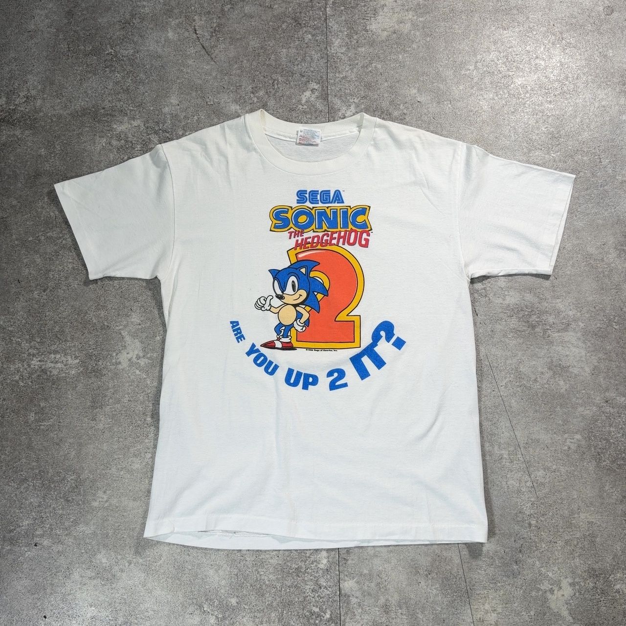 90's Hanes SEGA SONIC2 キャラクターTee ソニック セガ アニメT ホワイト コットン アメリカ製 vintage ヴィンテージ