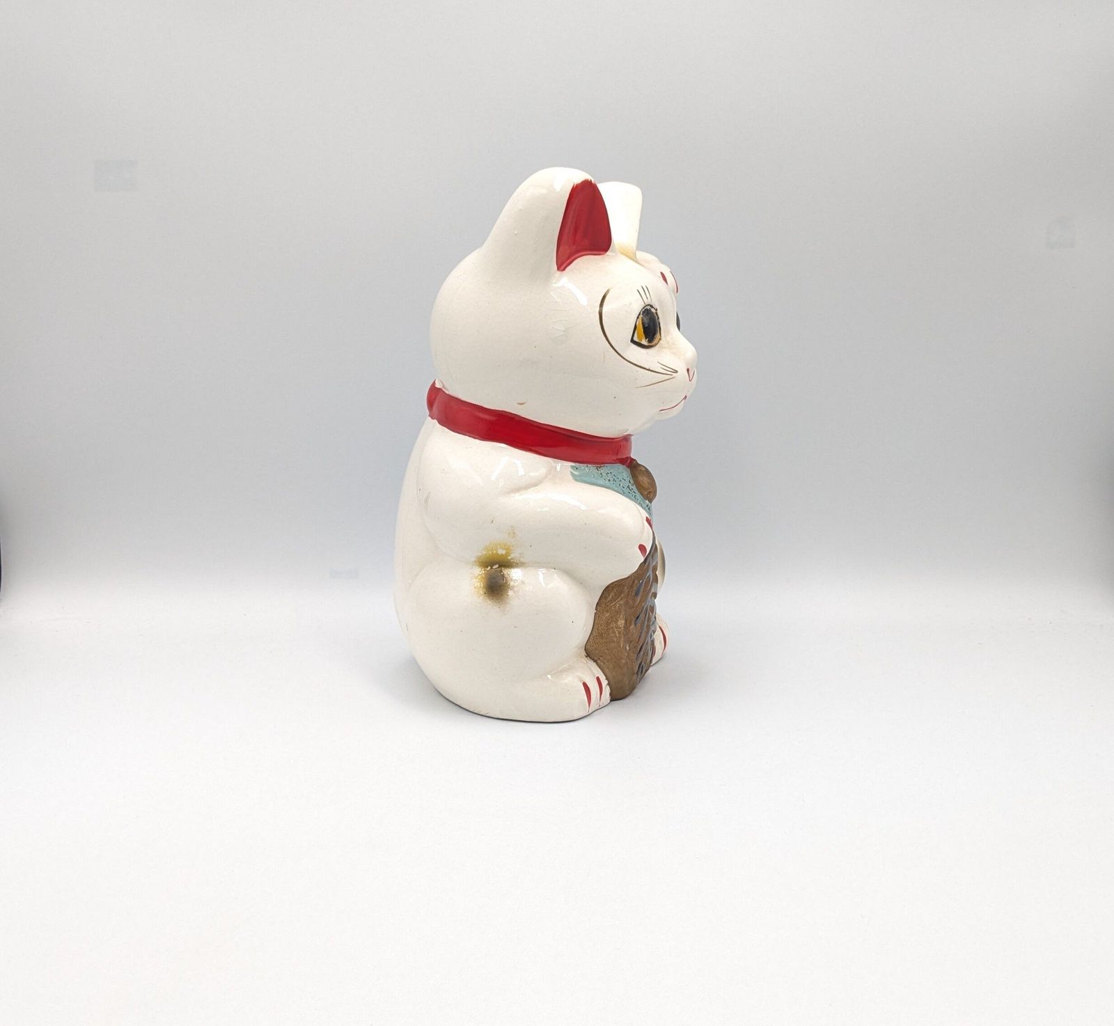 4F 招き猫 貯金箱 常滑焼 陶器 置物 縁起物 レトロ 飾り インテリア 縁起物 招き猫 置物 貯金箱 常滑焼 アンティーク 昭和レトロ 【公式通販】